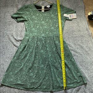 LuLaRoe Green A-Line Midi Dress with Scoop Neck